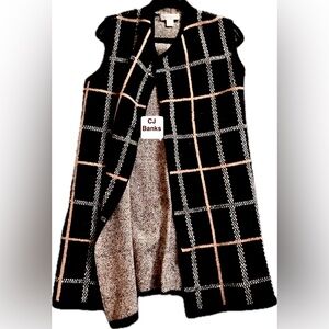 Plaid Cardigan Vest. Med.